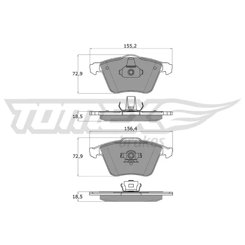 Sada brzdových platničiek kotúčovej brzdy TOMEX Brakes TX 15-26