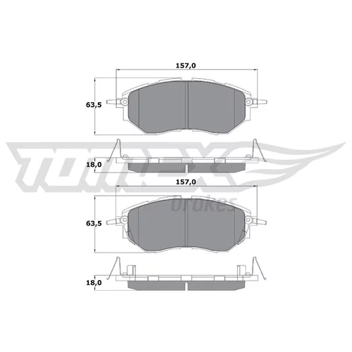 Sada brzdových platničiek kotúčovej brzdy TOMEX Brakes TX 15-54