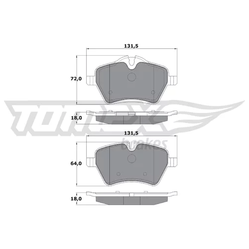 Sada brzdových platničiek kotúčovej brzdy TOMEX Brakes TX 16-04