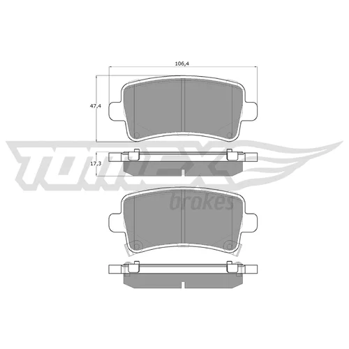 Sada brzdových platničiek kotúčovej brzdy TOMEX Brakes TX 16-36