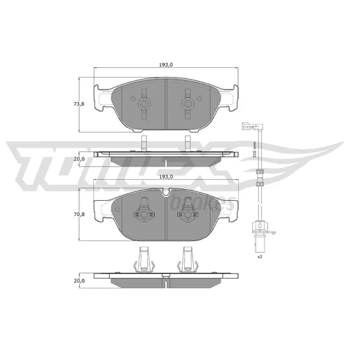 Sada brzdových platničiek kotúčovej brzdy TOMEX Brakes TX 16-83