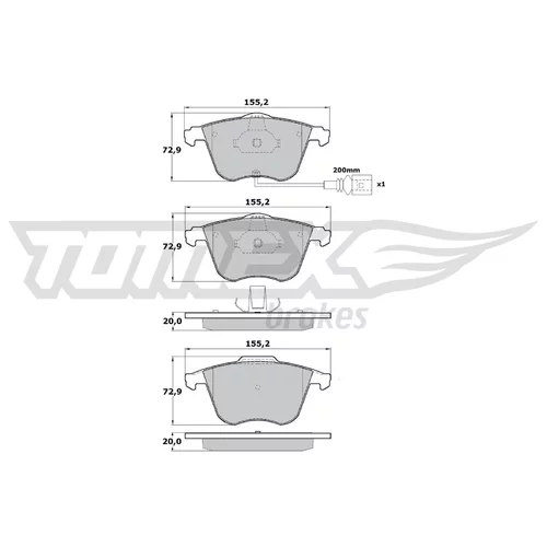 Sada brzdových platničiek kotúčovej brzdy TOMEX Brakes TX 17-12