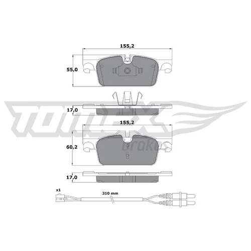 Sada brzdových platničiek kotúčovej brzdy TOMEX Brakes TX 17-31