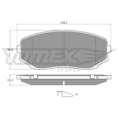 Sada brzdových platničiek kotúčovej brzdy TOMEX Brakes TX 17-421