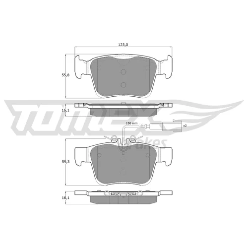 Sada brzdových platničiek kotúčovej brzdy TOMEX Brakes TX 18-161