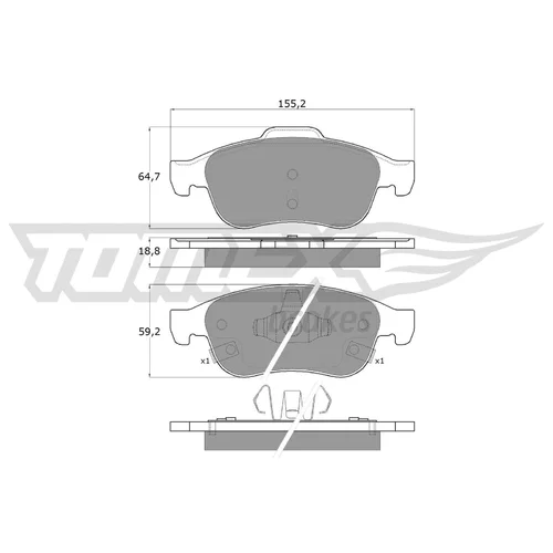 Sada brzdových platničiek kotúčovej brzdy TOMEX Brakes TX 18-18