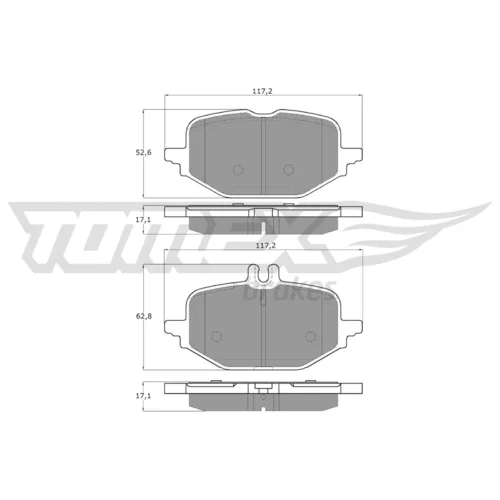 Sada brzdových platničiek kotúčovej brzdy TOMEX Brakes TX 60-53