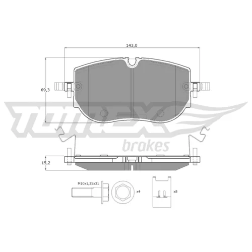 Sada brzdových platničiek kotúčovej brzdy TOMEX Brakes TX 60-65