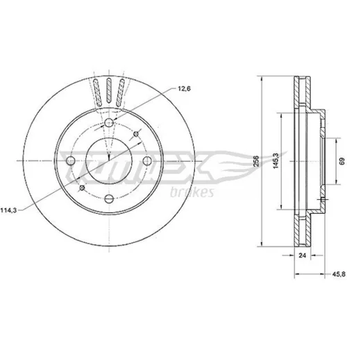 Brzdový kotúč TOMEX Brakes TX 70-74