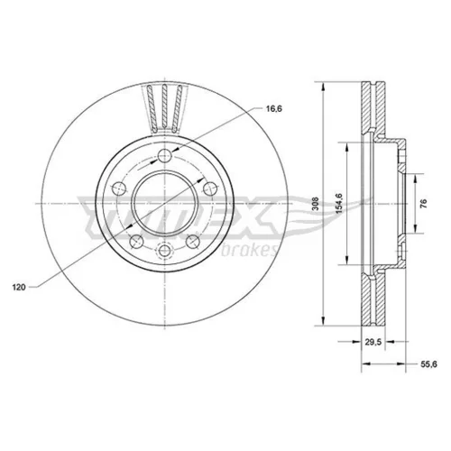 Brzdový kotúč TOMEX Brakes TX 71-04