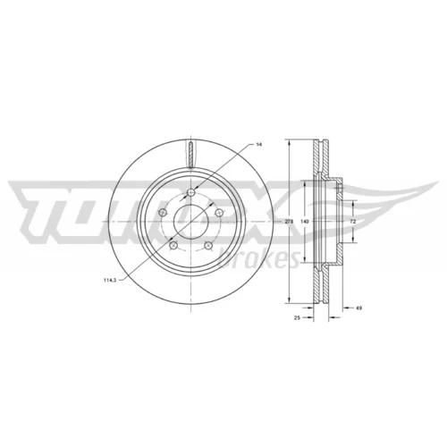 Brzdový kotúč TOMEX Brakes TX 73-18