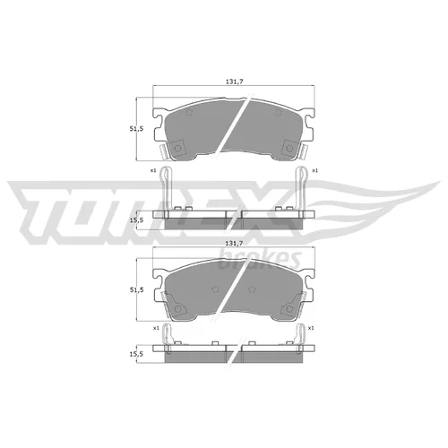 Sada brzdových platničiek kotúčovej brzdy TOMEX Brakes TX 11-02