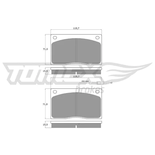 Sada brzdových platničiek kotúčovej brzdy TOMEX Brakes TX 11-74