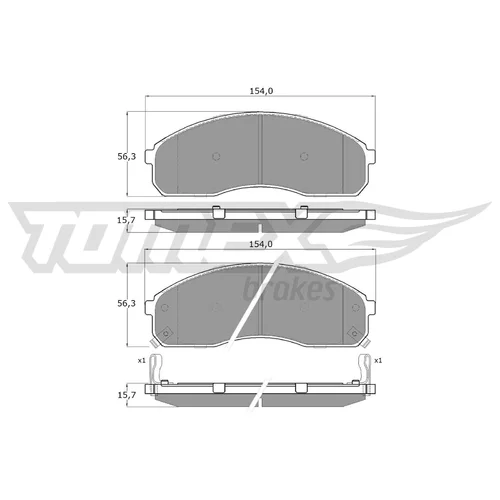 Sada brzdových platničiek kotúčovej brzdy TOMEX Brakes TX 12-42