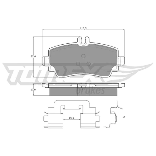 Sada brzdových platničiek kotúčovej brzdy TOMEX Brakes TX 12-76