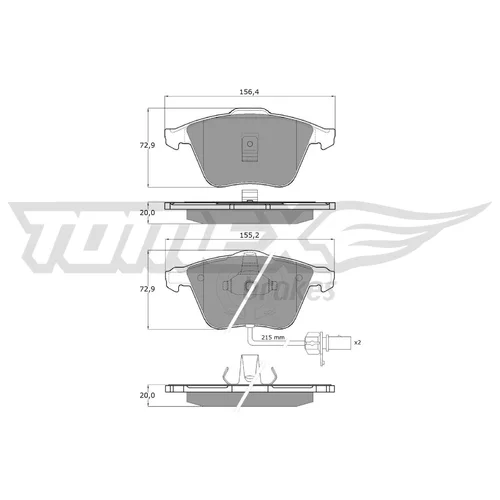 Sada brzdových platničiek kotúčovej brzdy TX 13-14 (TOMEX Brakes)