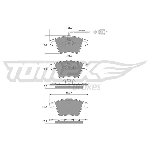 Sada brzdových platničiek kotúčovej brzdy TOMEX Brakes TX 13-931