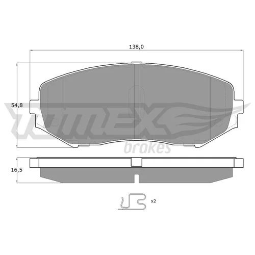 Sada brzdových platničiek kotúčovej brzdy TOMEX Brakes TX 14-92