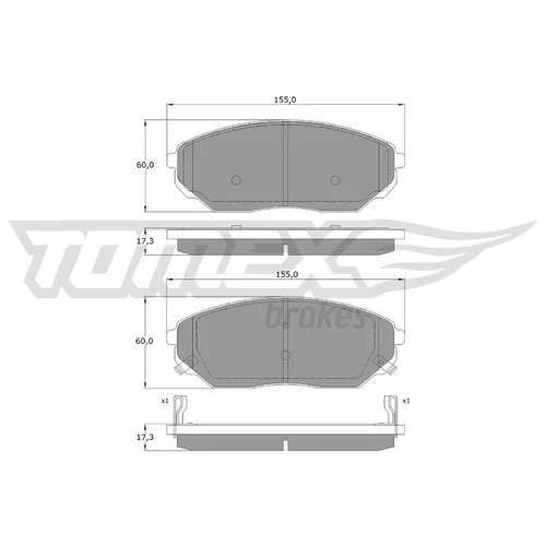 Sada brzdových platničiek kotúčovej brzdy TOMEX Brakes TX 15-53