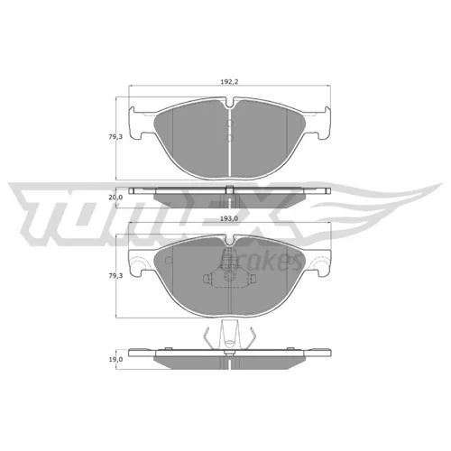 Sada brzdových platničiek kotúčovej brzdy TOMEX Brakes TX 16-66