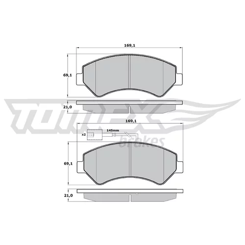 Sada brzdových platničiek kotúčovej brzdy TOMEX Brakes TX 17-19