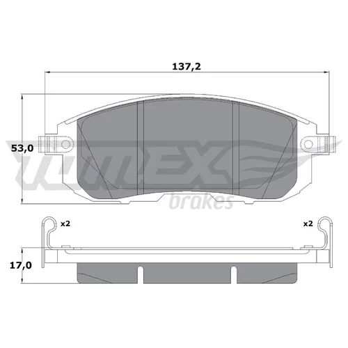 Sada brzdových platničiek kotúčovej brzdy TOMEX Brakes TX 17-56