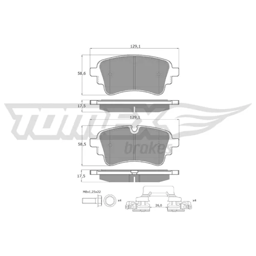 Sada brzdových platničiek kotúčovej brzdy TOMEX Brakes TX 18-231