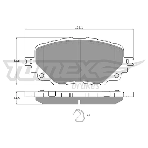 Sada brzdových platničiek kotúčovej brzdy TOMEX Brakes TX 19-04