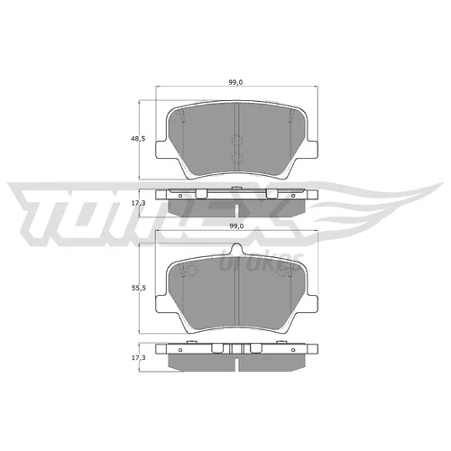 Sada brzdových platničiek kotúčovej brzdy TOMEX Brakes TX 19-17