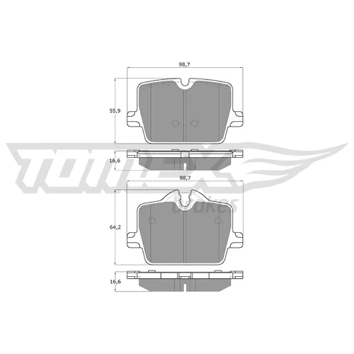 Sada brzdových platničiek kotúčovej brzdy TOMEX Brakes TX 19-73