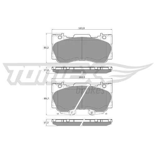 Sada brzdových platničiek kotúčovej brzdy TOMEX Brakes TX 19-93