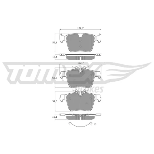 Sada brzdových platničiek kotúčovej brzdy TOMEX Brakes TX 60-40