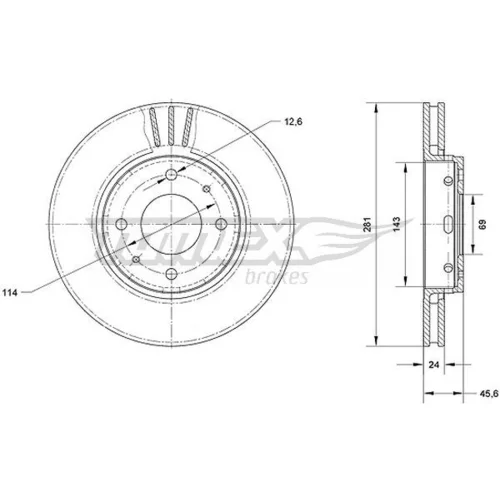 Brzdový kotúč TOMEX Brakes TX 70-69