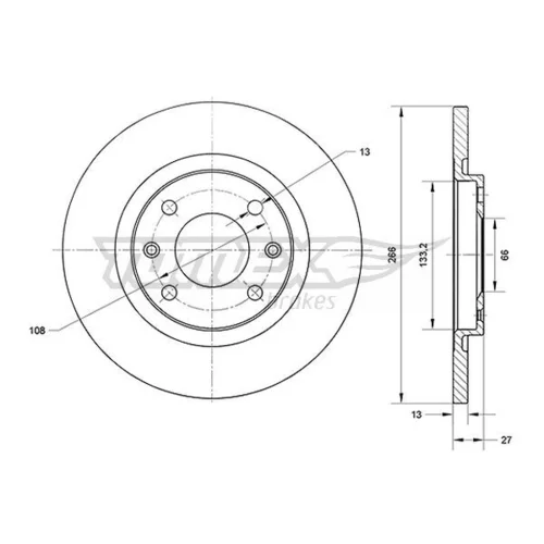 Brzdový kotúč TOMEX Brakes TX 70-94