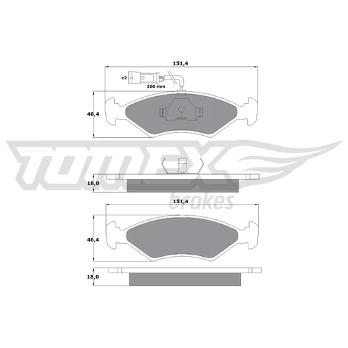 Sada brzdových platničiek kotúčovej brzdy TOMEX Brakes TX 10-281