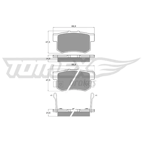 Sada brzdových platničiek kotúčovej brzdy TOMEX Brakes TX 11-00