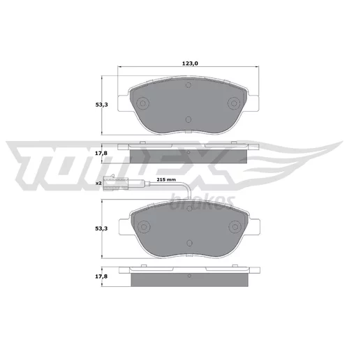 Sada brzdových platničiek kotúčovej brzdy TOMEX Brakes TX 12-482