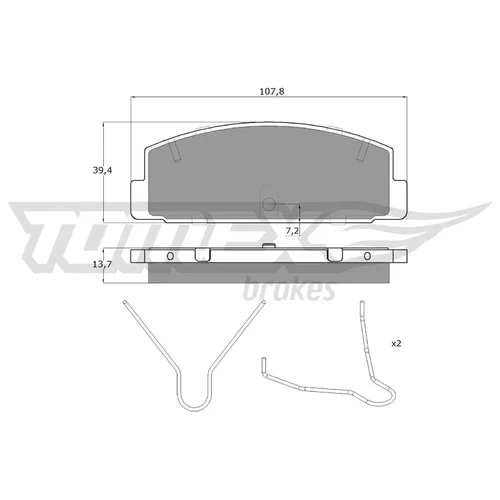 Sada brzdových platničiek kotúčovej brzdy TOMEX Brakes TX 13-06