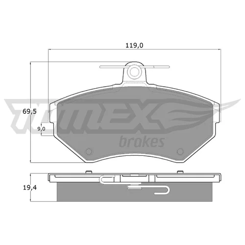 Sada brzdových platničiek kotúčovej brzdy TOMEX Brakes TX 13-12