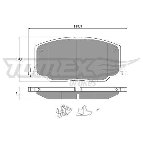 Sada brzdových platničiek kotúčovej brzdy TOMEX Brakes TX 13-69