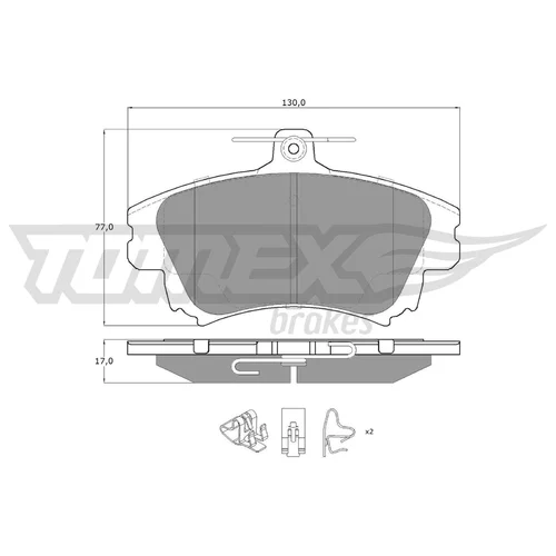 Sada brzdových platničiek kotúčovej brzdy TOMEX Brakes TX 14-03