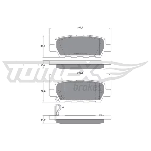 Sada brzdových platničiek kotúčovej brzdy TOMEX Brakes TX 14-21