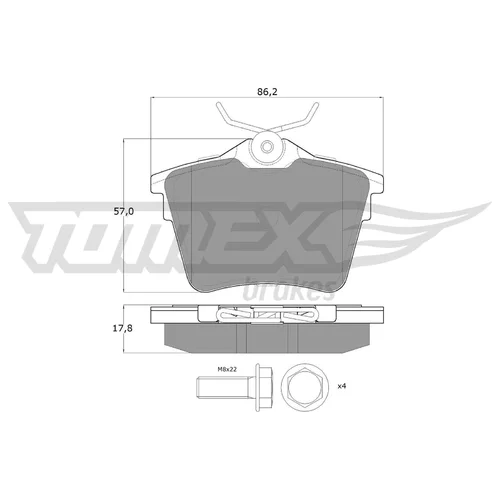 Sada brzdových platničiek kotúčovej brzdy TOMEX Brakes TX 14-69