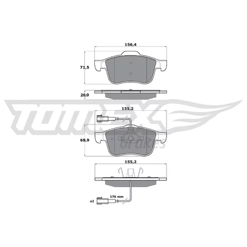 Sada brzdových platničiek kotúčovej brzdy TOMEX Brakes TX 15-25