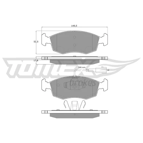 Sada brzdových platničiek kotúčovej brzdy TOMEX Brakes TX 16-88