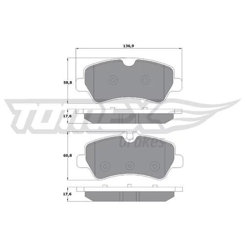 Sada brzdových platničiek kotúčovej brzdy TOMEX Brakes TX 16-96