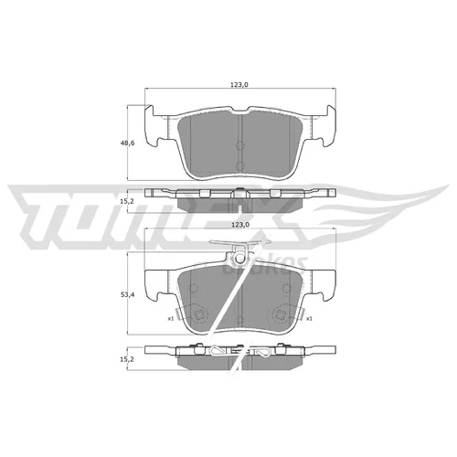 Sada brzdových platničiek kotúčovej brzdy TOMEX Brakes TX 17-76