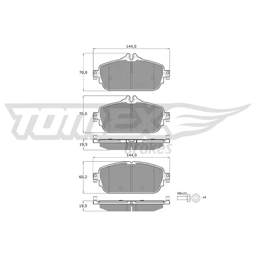 Sada brzdových platničiek kotúčovej brzdy TOMEX Brakes TX 18-74