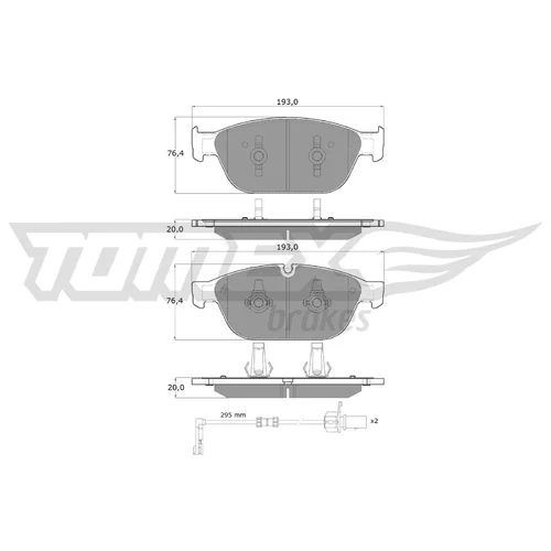 Sada brzdových platničiek kotúčovej brzdy TOMEX Brakes TX 19-40