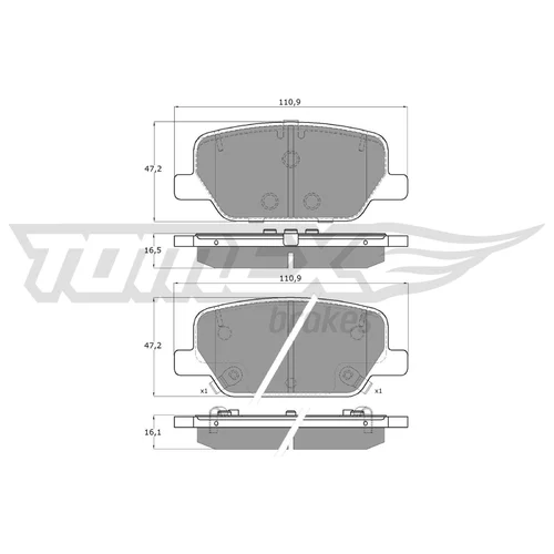 Sada brzdových platničiek kotúčovej brzdy TOMEX Brakes TX 60-06